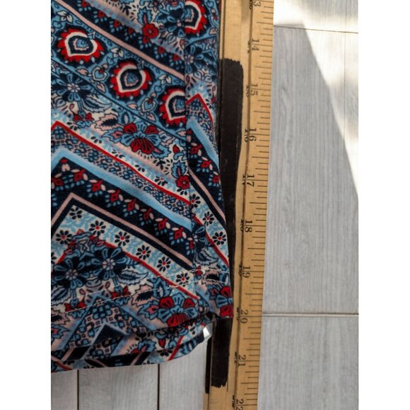 Time And & Tru Leggings PLus Size XXL 2X Floral Chevron CapriS Cropped Pants - Picture 4 of 6